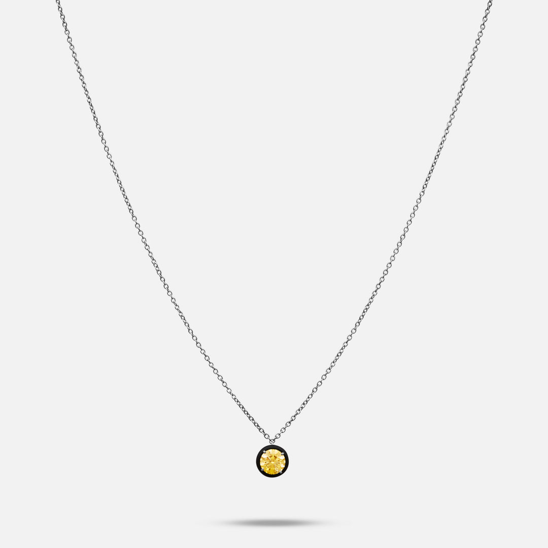 Eclipse Black Luna Pendant in yellow diamond