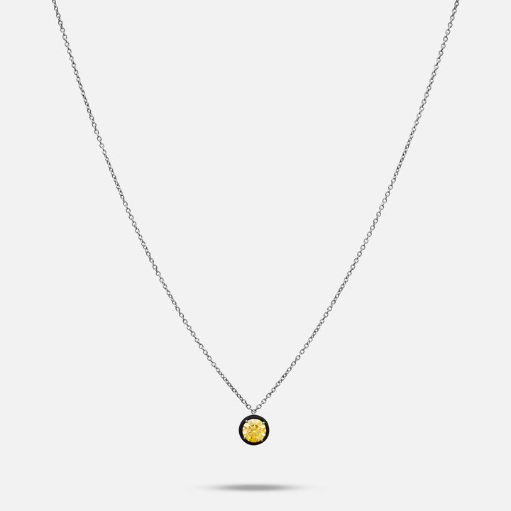 Eclipse Black Luna Pendant in yellow diamond