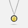 Close-up of yellow diamond details on Eclipse Black Luna Pendant