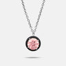 Close-up of pink diamond details on Eclipse Black Luna Pendant