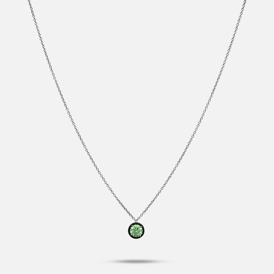 Eclipse Black Luna Pendant in green diamond