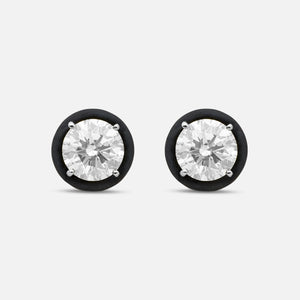 Eclipse Black Luna Earrings in white diamond