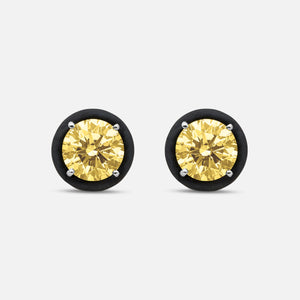 Eclipse Black Luna Earrings in yellow diamond