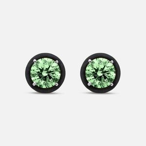 Eclipse Black Luna Earrings in green diamond