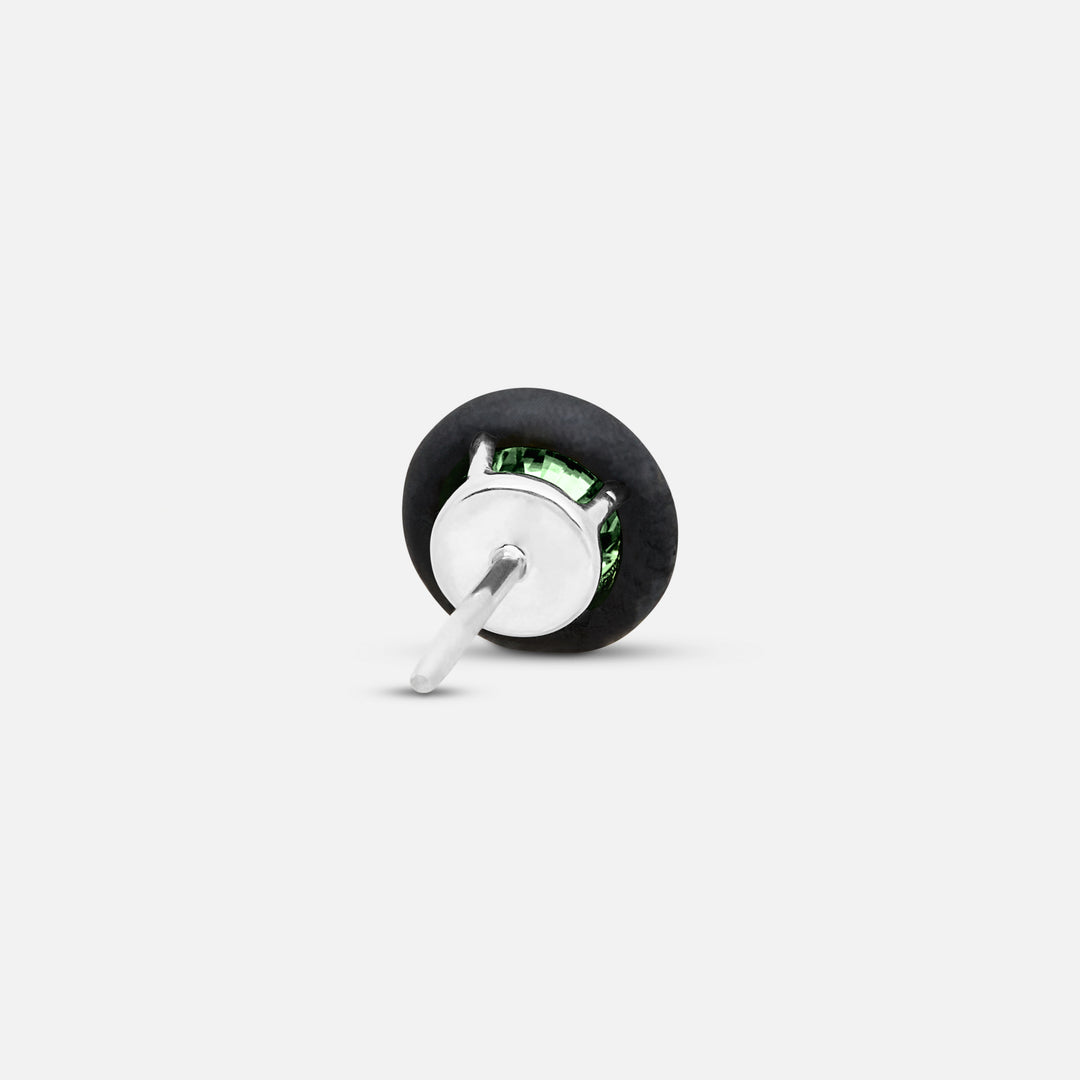 Green Diamond setting on Eclipse Black Luna Earrings shown at angle