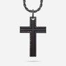 THE CROSS Enamel and Diamond Necklace, Oxidized Silver, Black Diamond, Black Enamel-Standard View