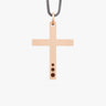 THE CROSS Latin Pendant, Rose Gold Vermeil, Brown Enamel-Standard View
