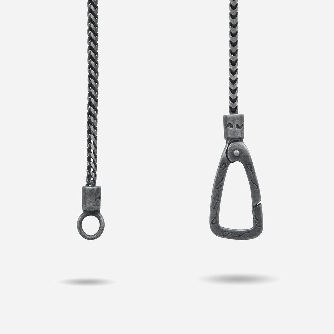 THE CROSS Latin Pendant, Rose Gold Vermeil, Brown Enamel-Clasp View