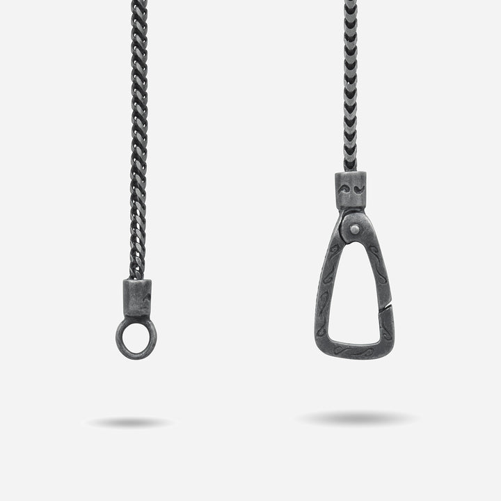 THE CROSS Latin Pendant, Rose Gold Vermeil, Brown Enamel-Clasp View