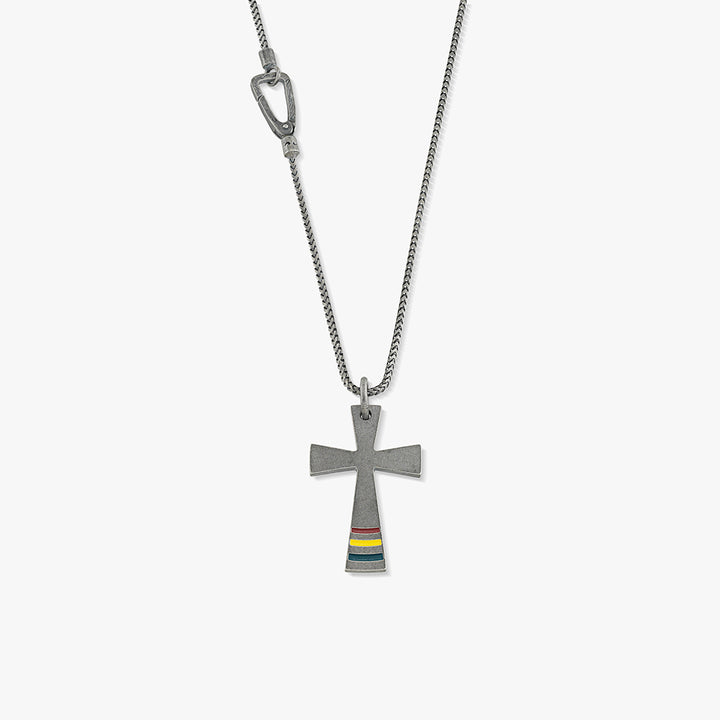 THE CROSS Byzantine Rainbow Pendant, Silver, Red, Yellow, Green Enamel-Standard View