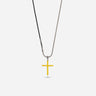 THE CROSS Enamel Chain Pendant, Yellow Enamel, Black Leather-Standard View