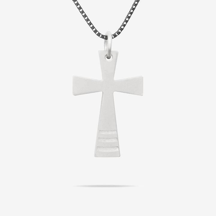 THE CROSS Byzantine Pendant, Matte Silver-Standard View