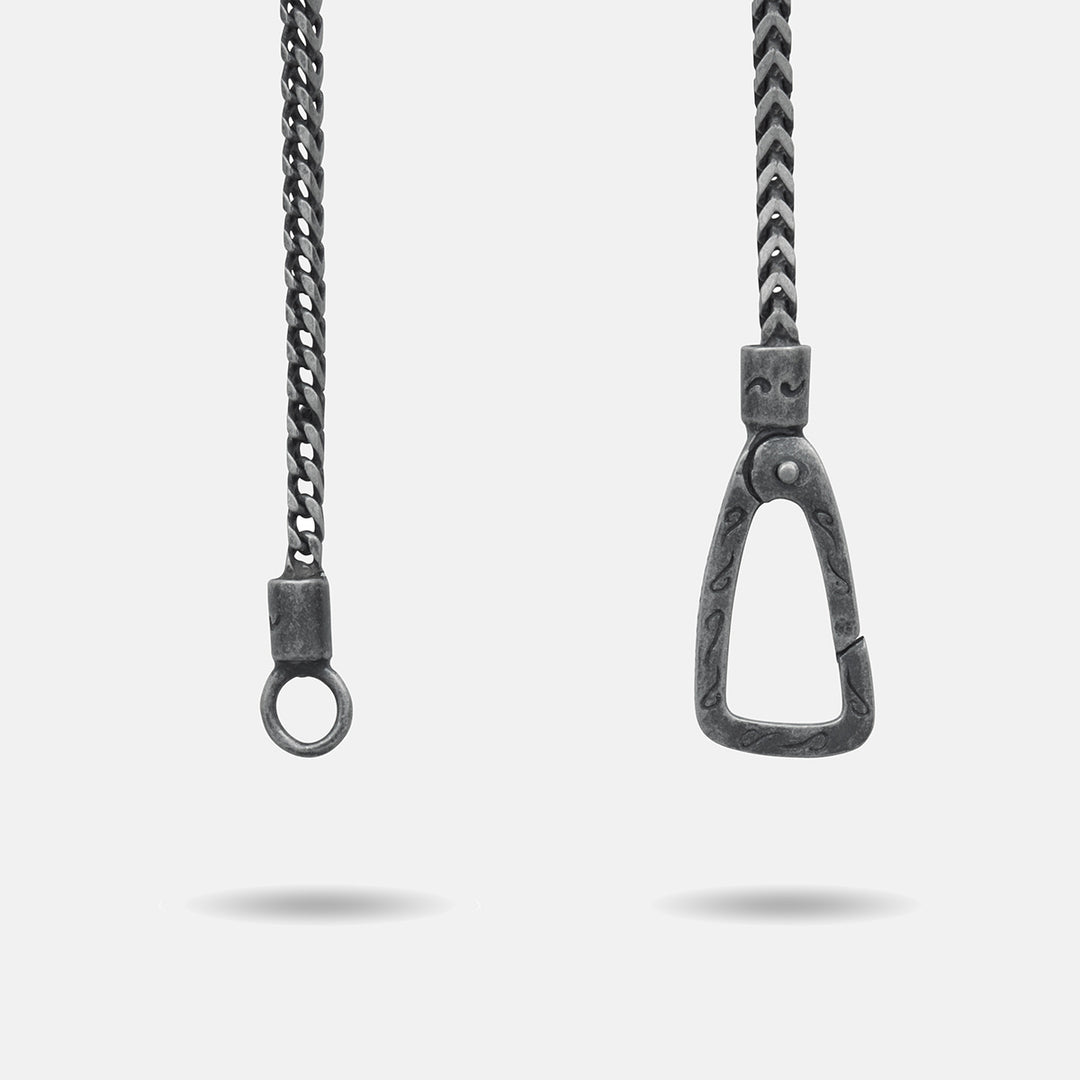 THE CROSS Byzantine Pendant, Matte Silver-Close View