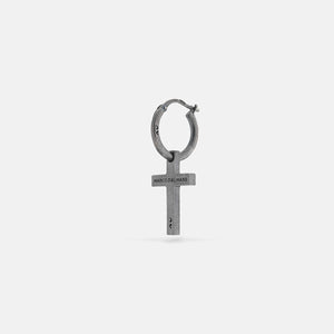 THE CROSS Pendant Earring, Silver, Black Enamel-Standard View