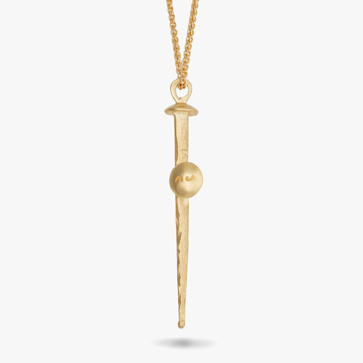 FORGED TRANSCENDENCE Gold Pendant, 18K Yellow Gold - Close-up Side View