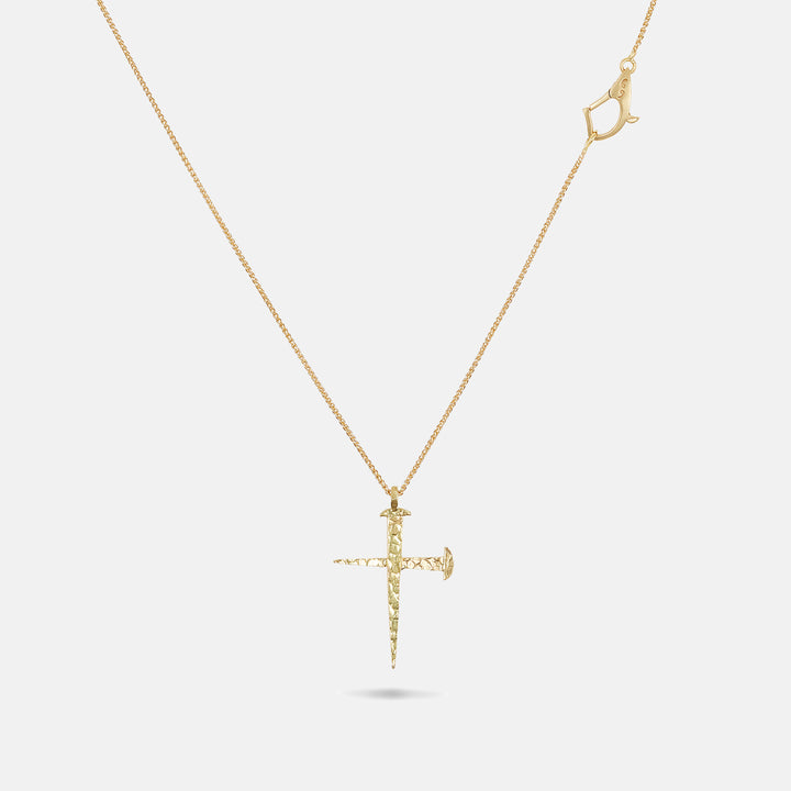 FORGED TRANSCENDENCE Hammered Gold Pendant, 18K Yellow Gold - Back View