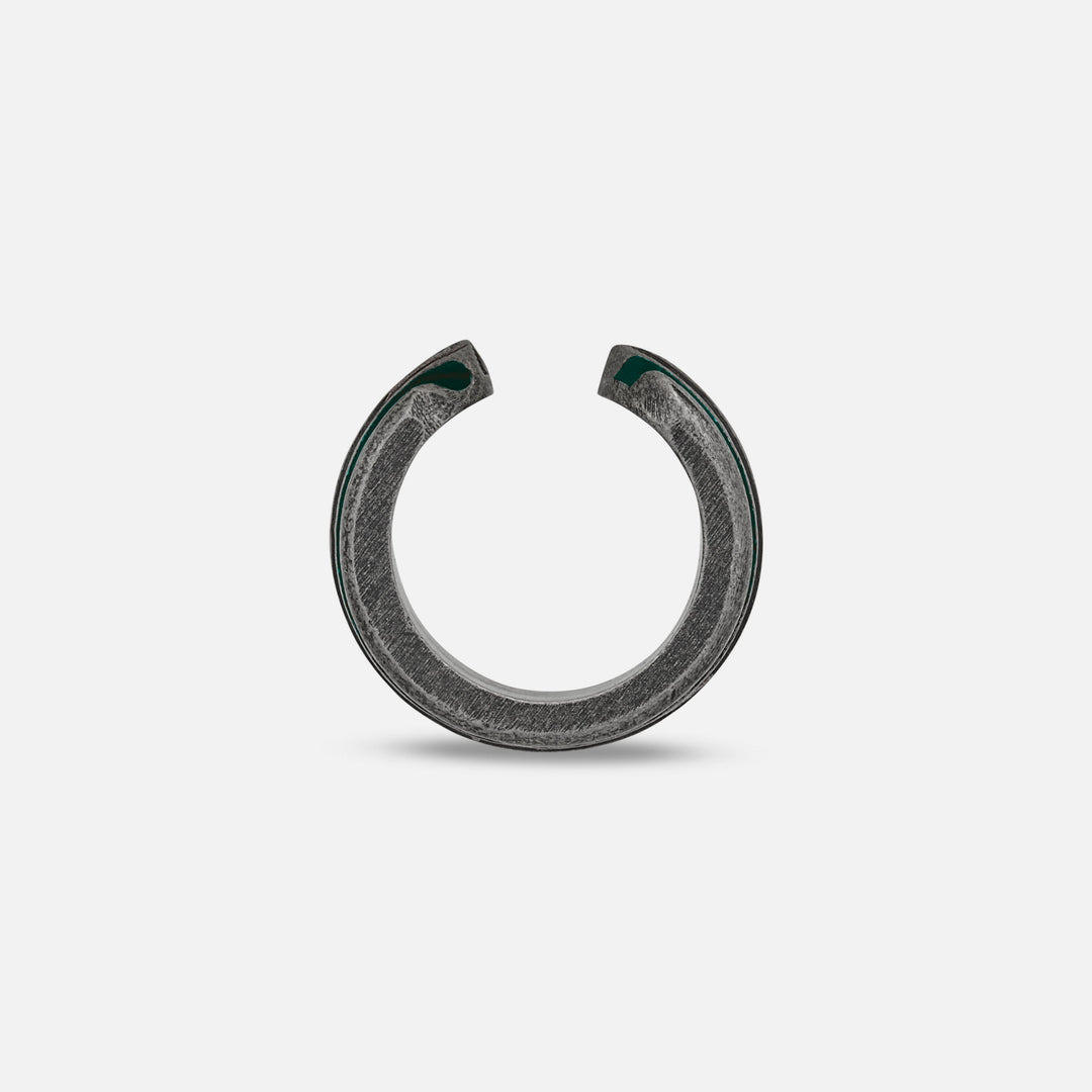 Circular view of pierced band showing green glaze above shadow base.