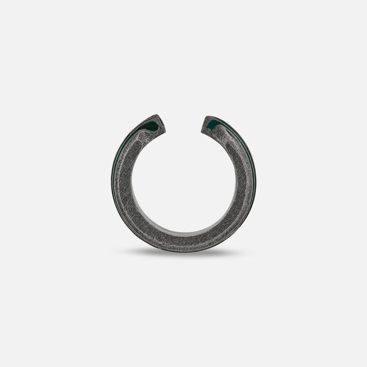 Circular view of pierced band showing green glaze above shadow base.