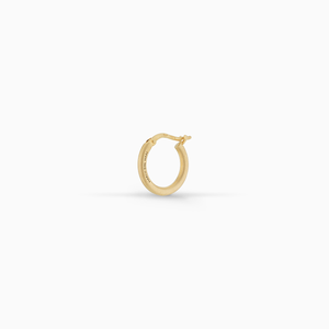 ULYSSES Slick Hoop Earring in matte yellow gold vermeil on a white background.