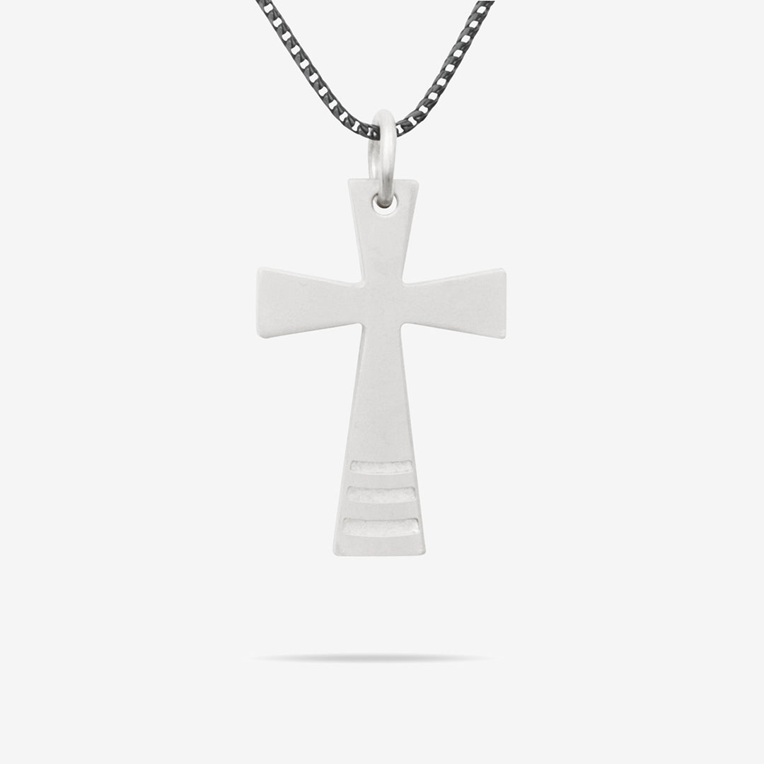 THE CROSS Byzantine Pendant, Matte Silver-Standard View