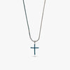 The Cross Enamel Chain Pendant, Green Enamel, Green Leather-Standard View