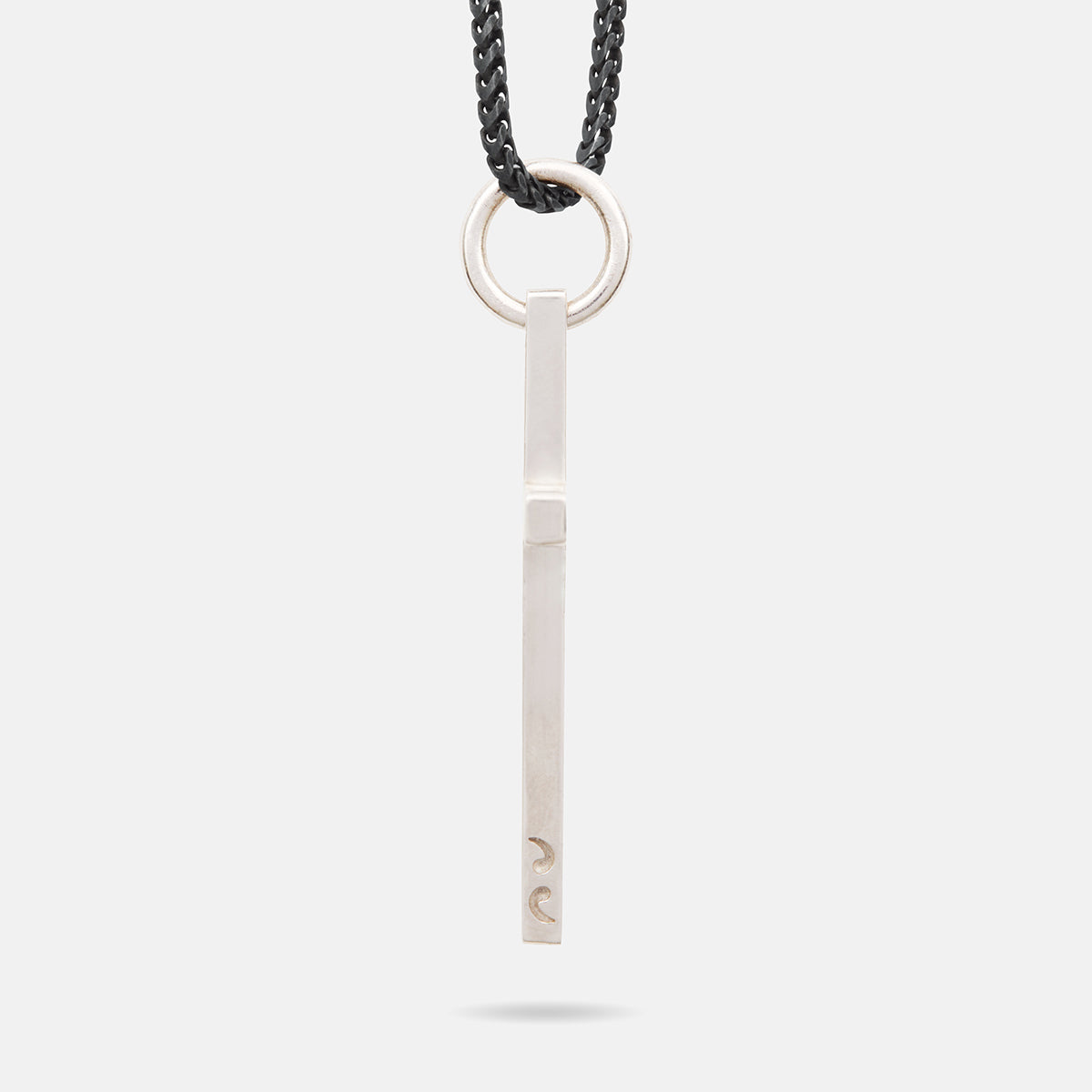 THE CROSS Minimal Latin Pendant in Oxidized Silver | Marco