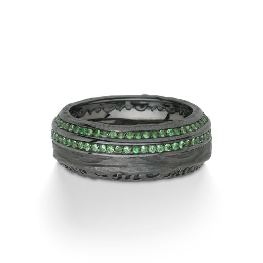 The Other Half 18KT Black Gold Ring with tsavorite