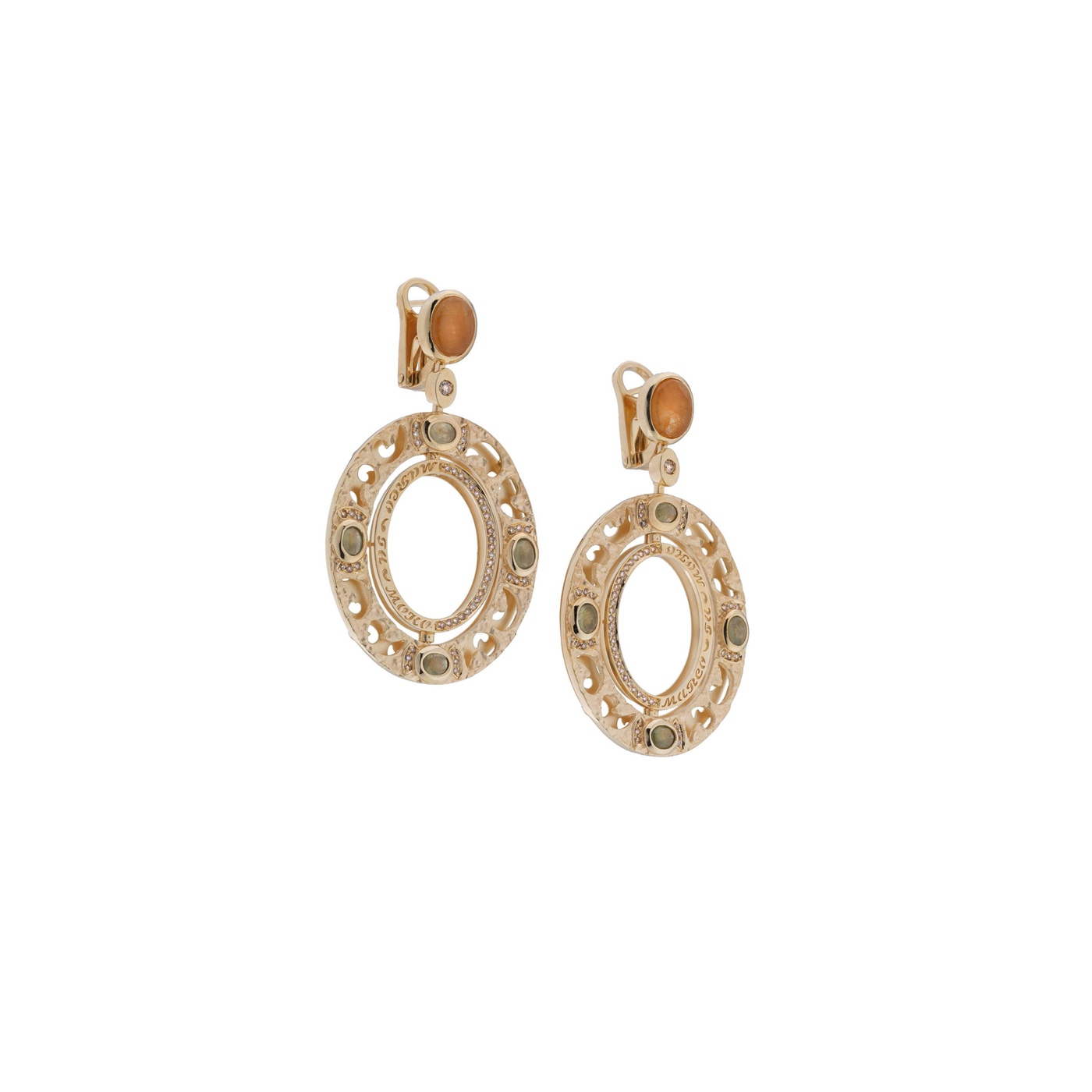 Regalia Oval Earrings with Sapphires & Diamonds