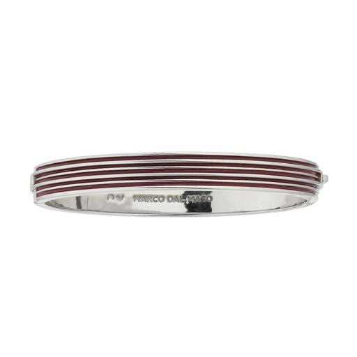 Acies Double Polished Silver Cuff with Red Enamel