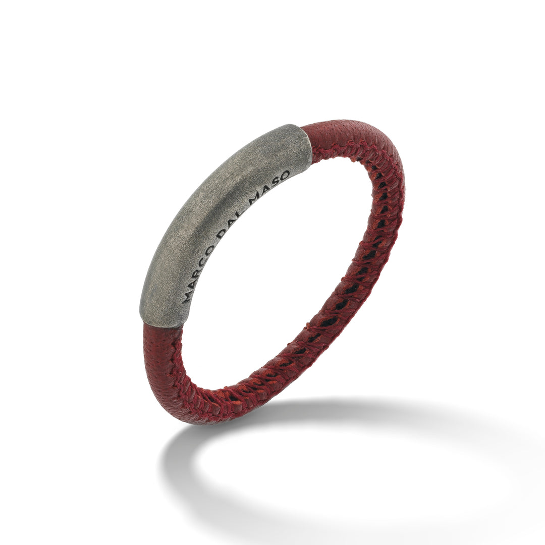 Red Leather and Silver Band