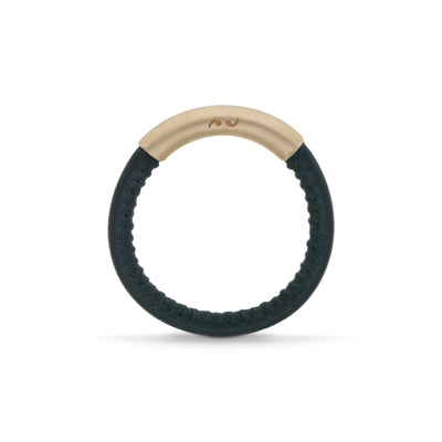 LASH Black Leather and 18K yellow gold vermeil band