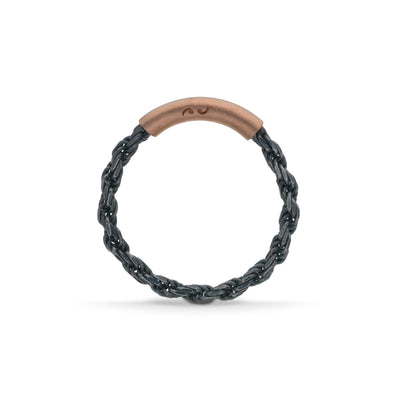 Ulysses Cord 18K Matte Rose Gold Vermeil and Oxidized Ring