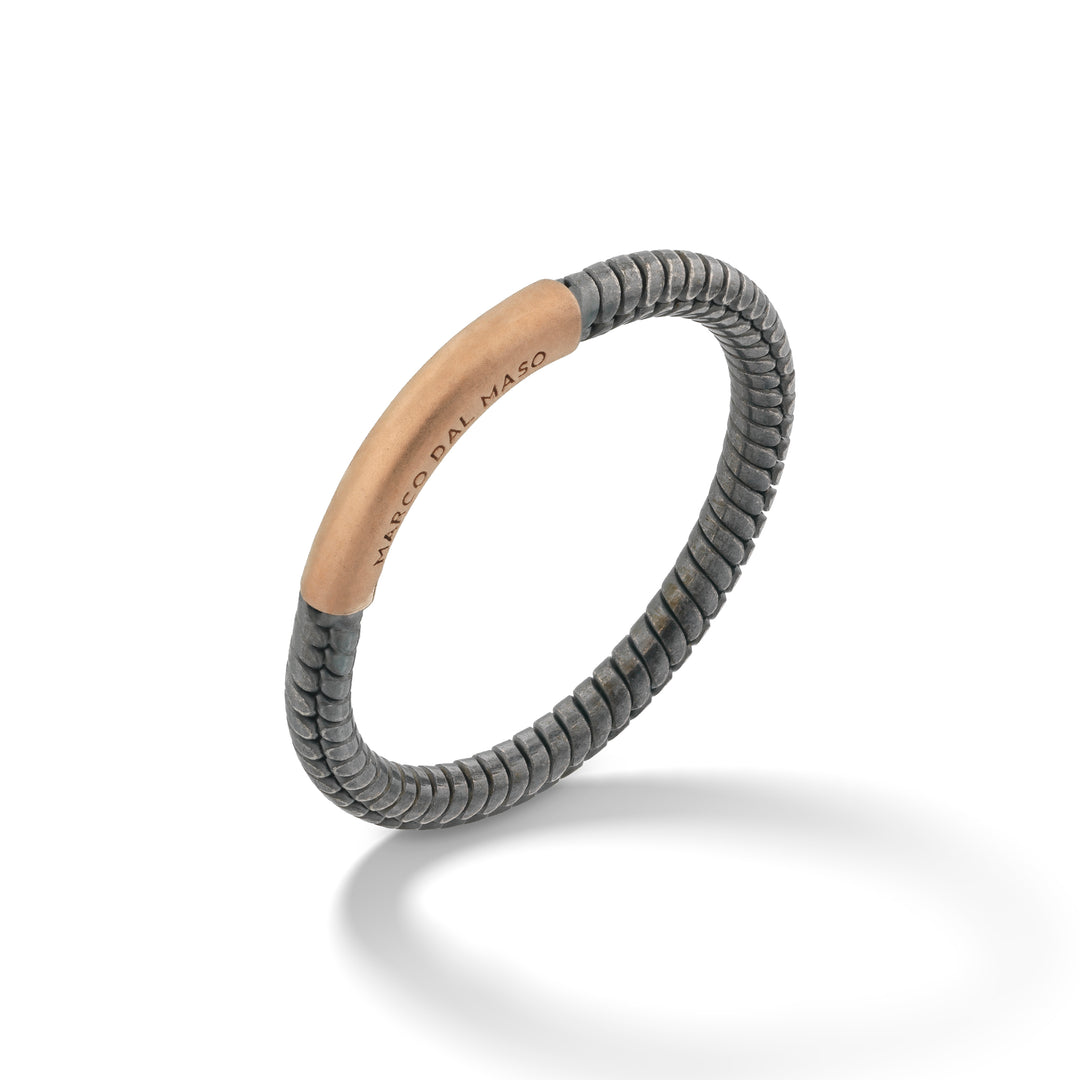 Ulysses Classy 18K Matte Rose Gold Vermail and Oxidized Ring