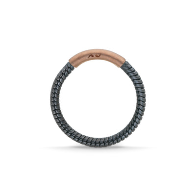 Ulysses Classy 18K Matte Rose Gold Vermail and Oxidized Ring