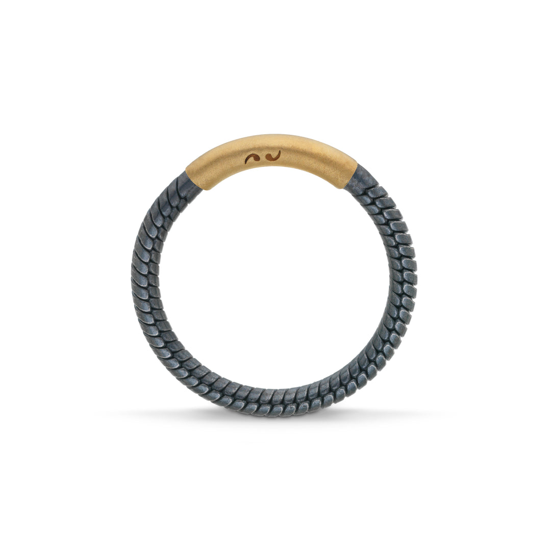 Ulysses Classy 18K Matte Yellow Gold Vermail and Oxidized Ring