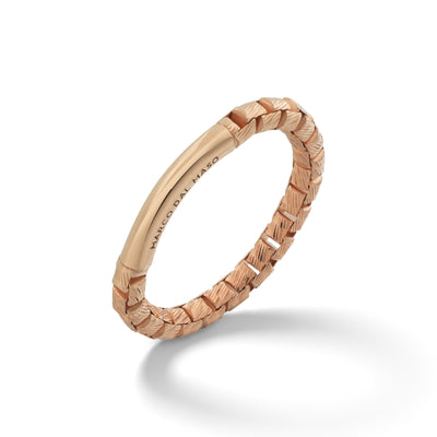 ULYSSES Carved Tubular 18K Rose Gold Vermeil Ring