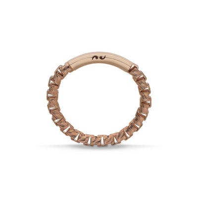 ULYSSES Carved Tubular 18K Rose Gold Vermeil Ring