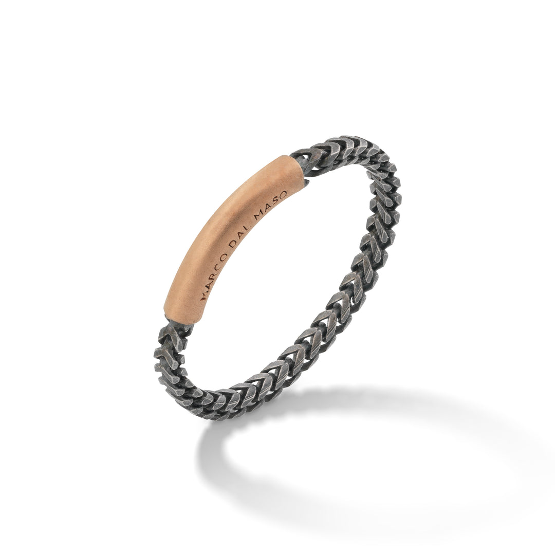 ULYSSES Chain 18K Rose Gold Vermeil and Oxidized Ring