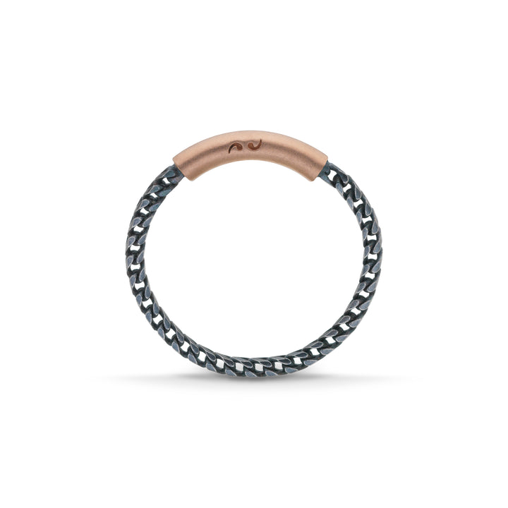 ULYSSES Chain 18K Rose Gold Vermeil and Oxidized Ring