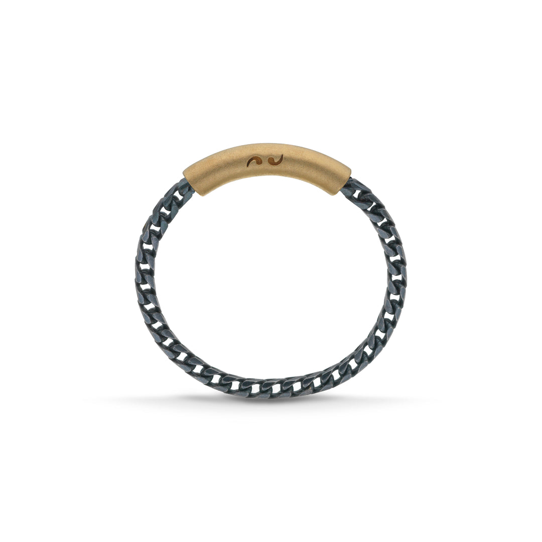 Ulysses Chain 18K Yellow Gold Vermeil and Oxidized Ring