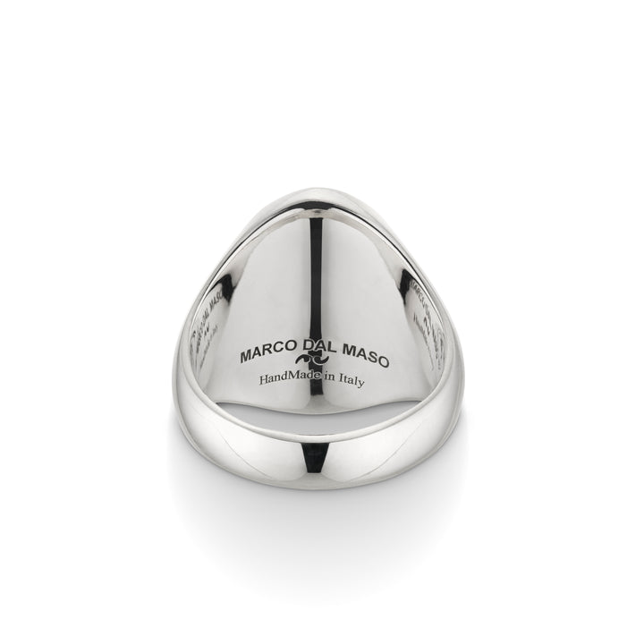 MONETA Valerio Belli Oxidized and Polished Silver Sovereign Ring