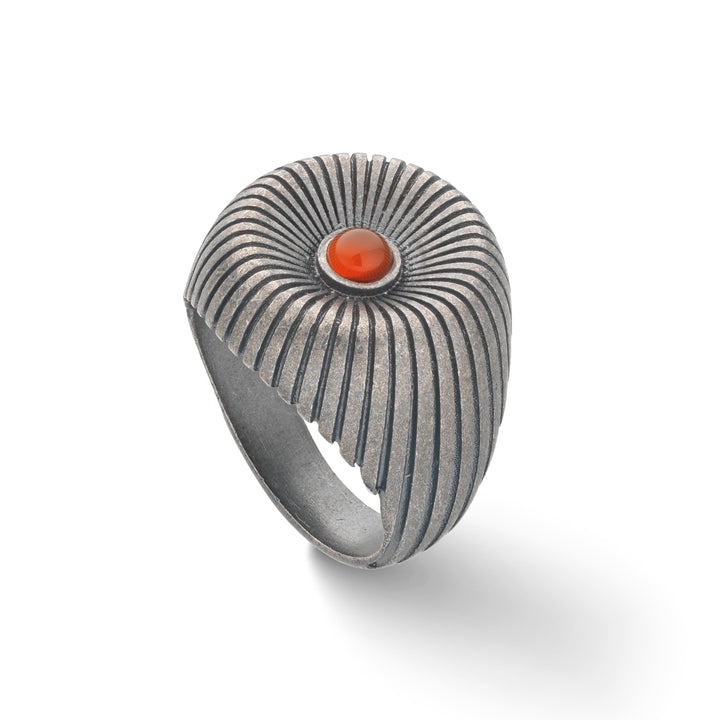 Calyx Carnelian and Oxidized Silver Ring
