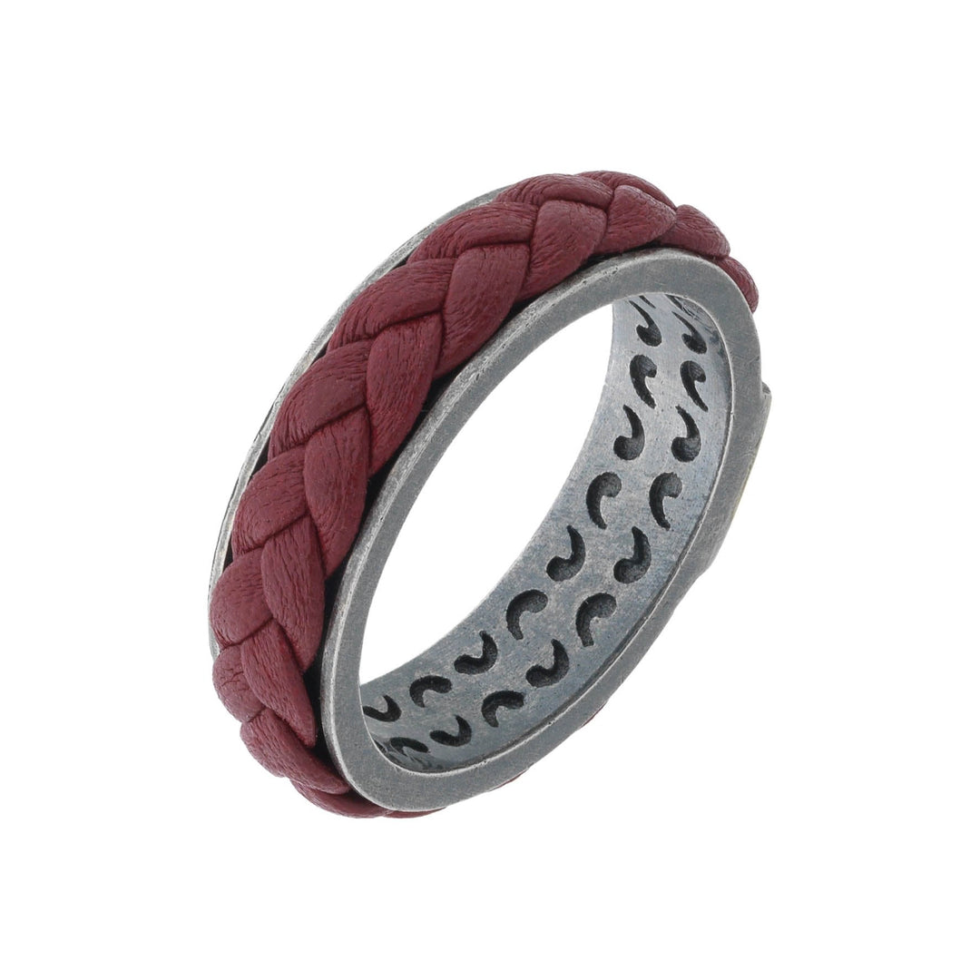 LASH Leather Ring with Red Leather