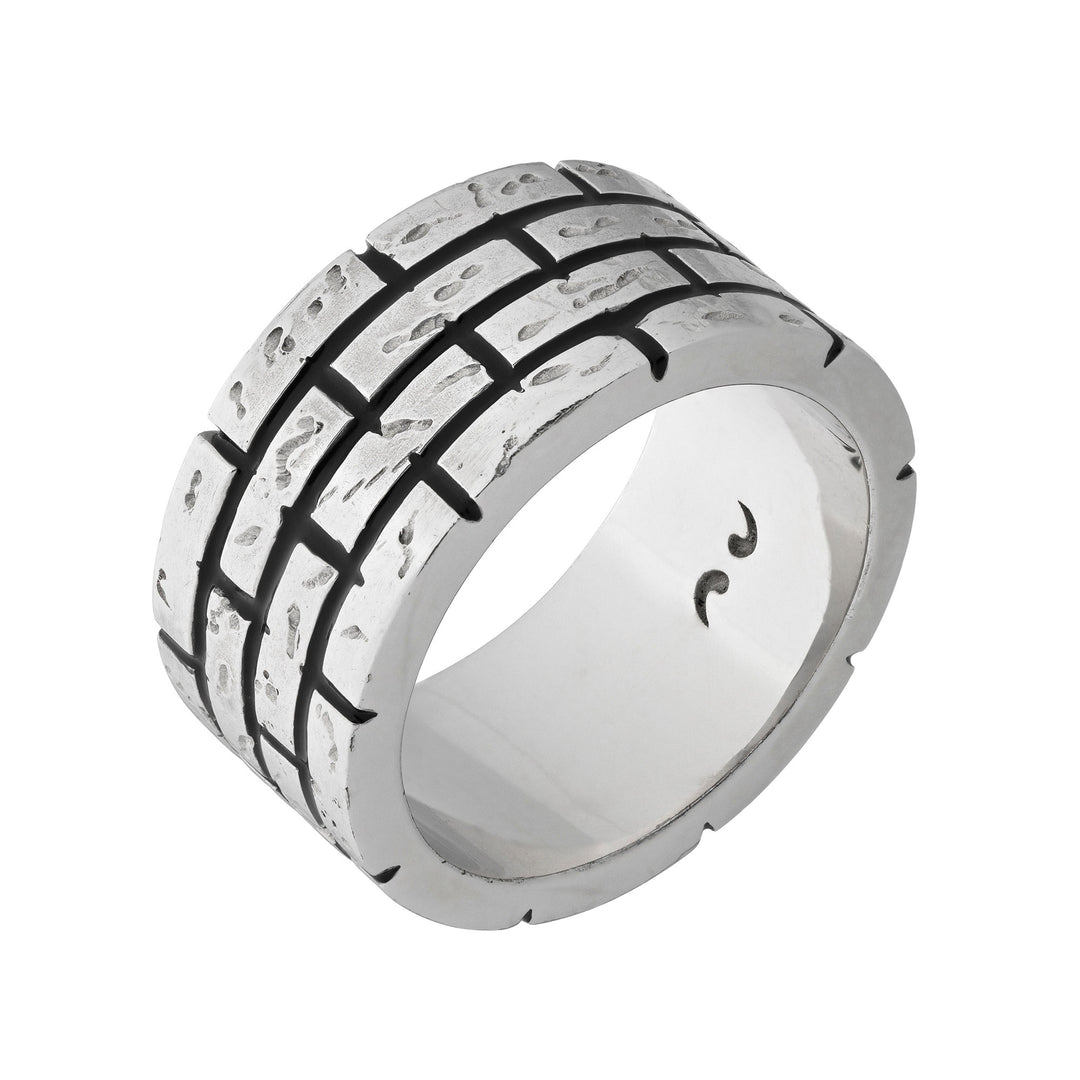 MURALES Silver Wide Band Ring