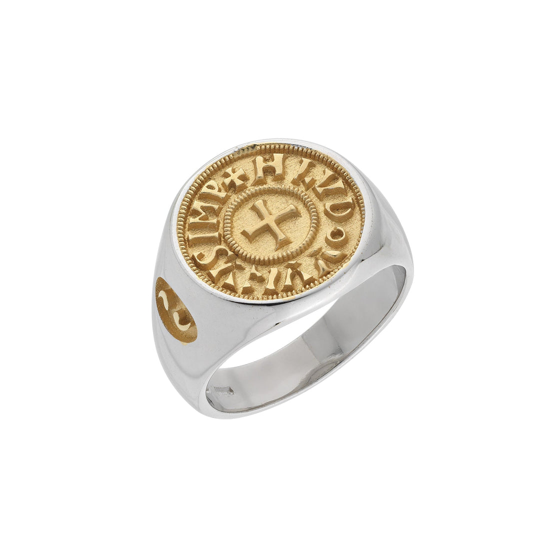 MONETA Silver Ring with 18K Yellow Gold