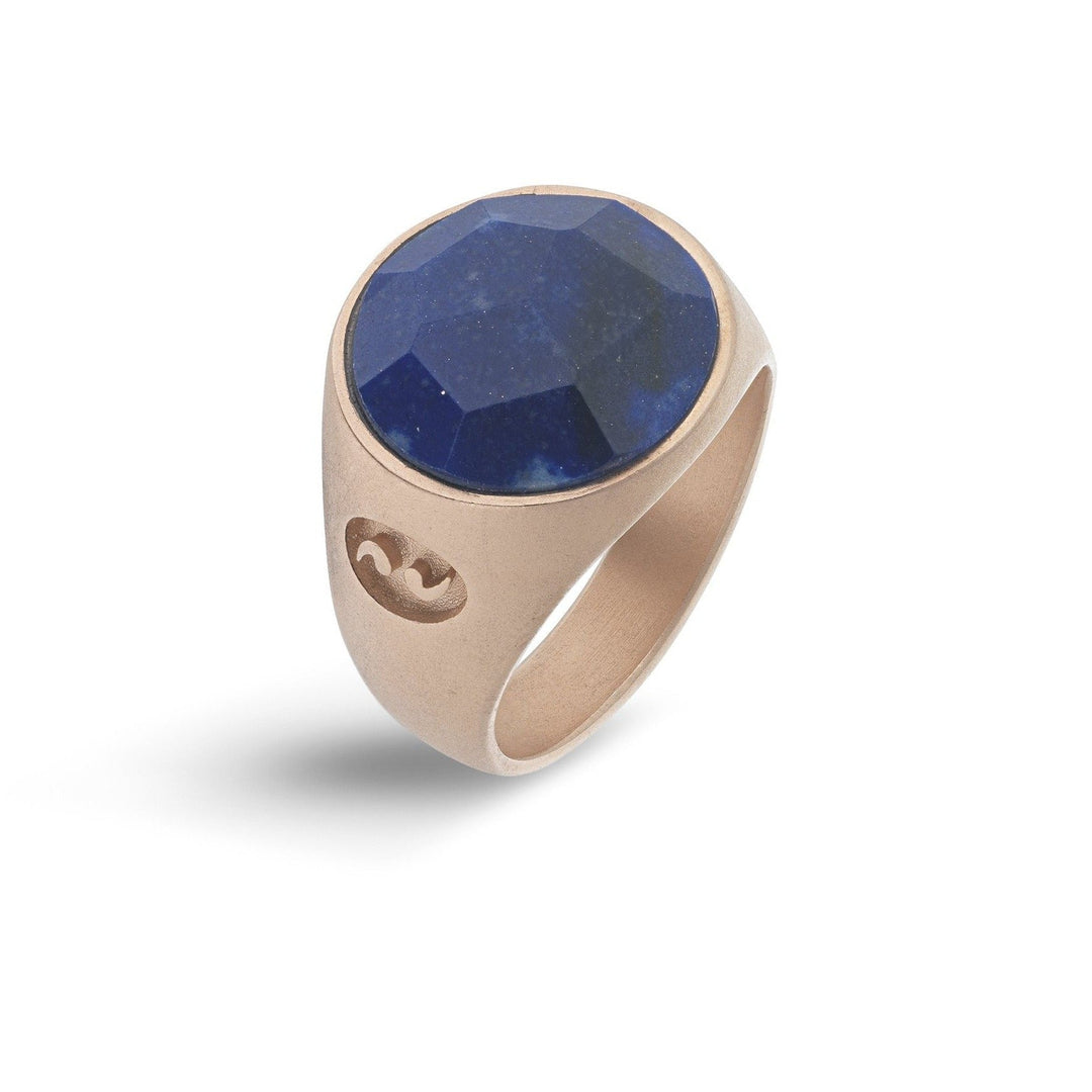 Moneta 18K Rose Gold Matte Plated Silver Ring with Gemstone | MARCO DAL MASO
