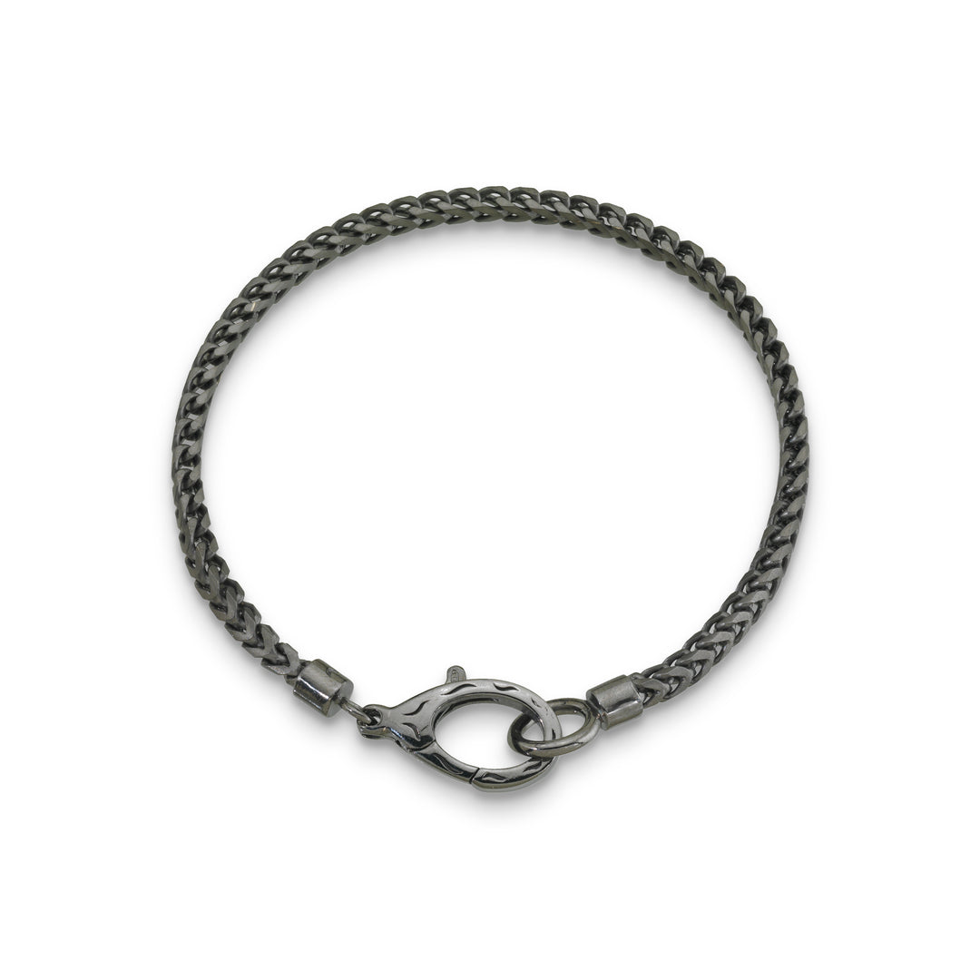 Ulysses Burnished Silver Bracelet with Matte Chain and Polished Clasp