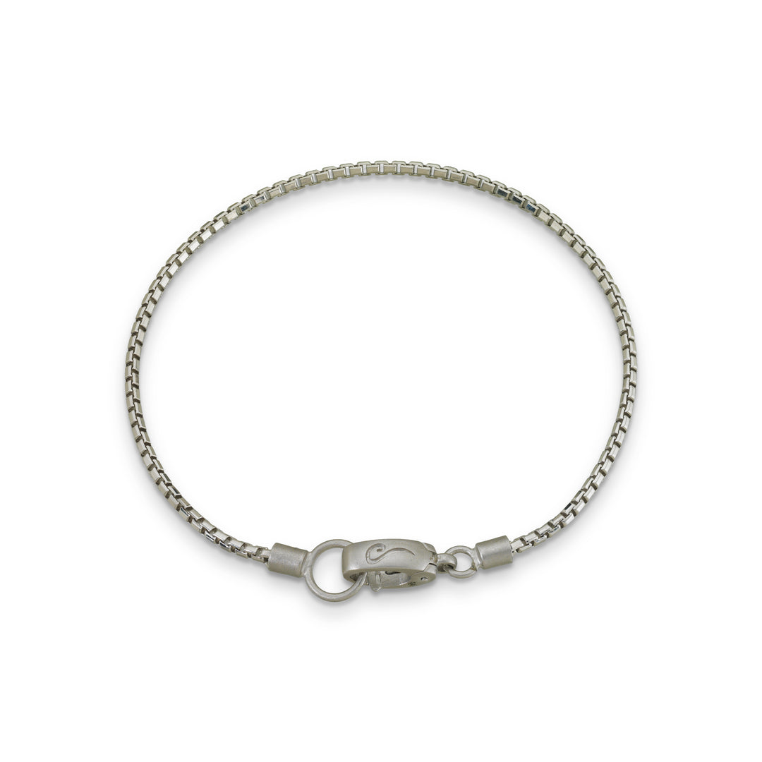 ULYSSES Silver Bracelet with Polished Chain and Matte Clasp