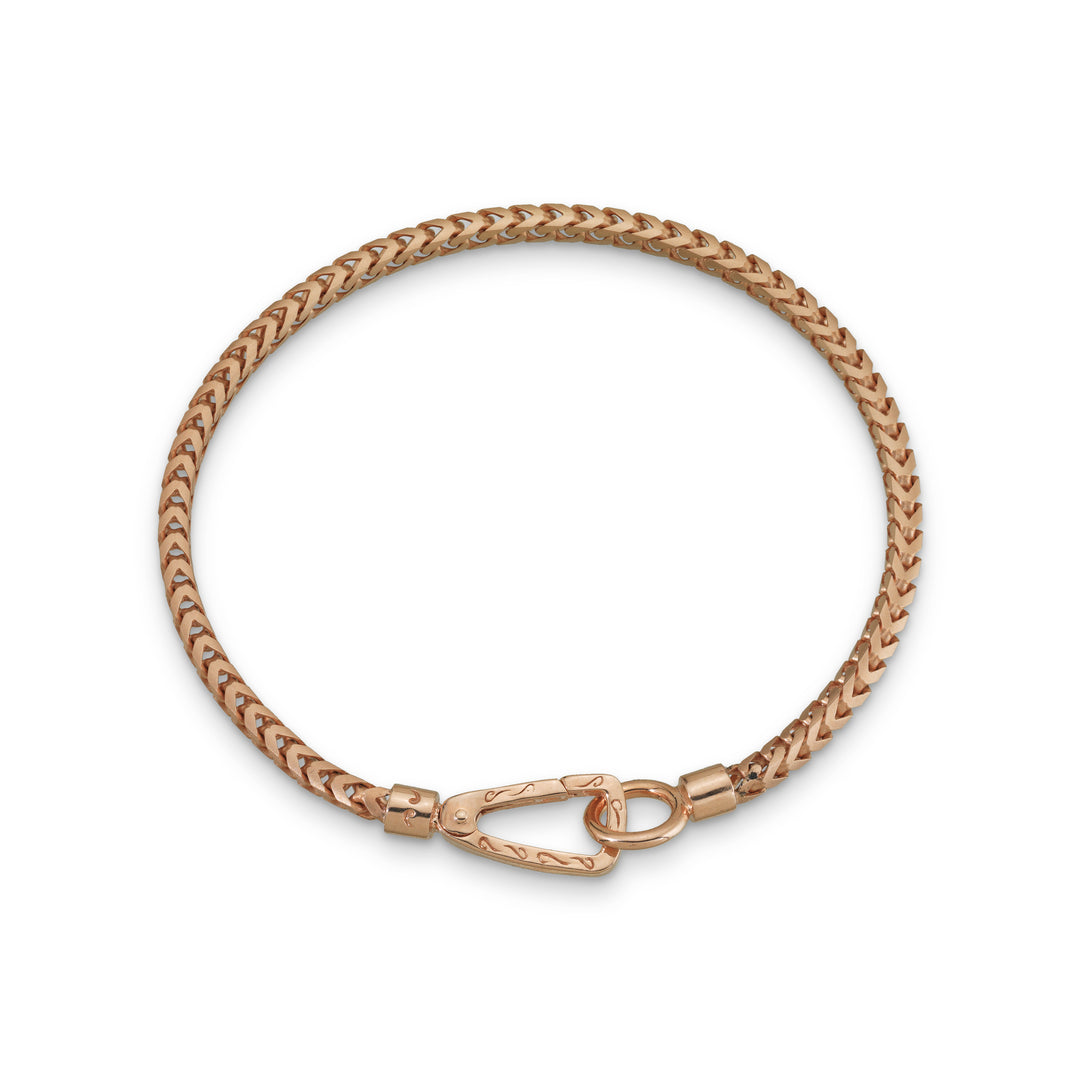 Ulysses 18K Rose Gold Vermeil Bracelet with Matte Chain and Polished Clasp
