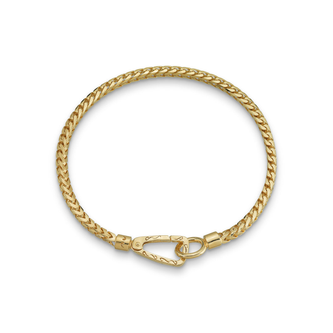 Ulysses 18K Yellow Gold Polish Vermeil Bracelet, polished chain and clasp